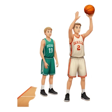 White Man shooting a free throw  on the basketball court sticker