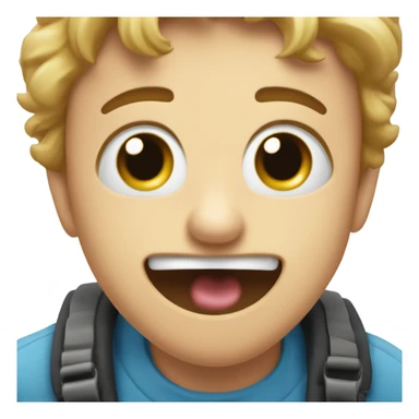 Tongue Out teary eyes hold up a piece sign￼ sticker