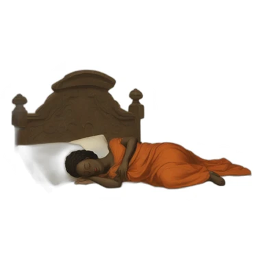 The folk african woman sleeping in bed, 17th century sticker