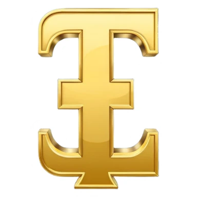 Symbole de currency en or en forme de lettre F précise, seul, 3D, brillant, style emoji simple et lisible sur fond uni. pas une autre lettre

F sticker