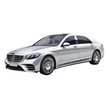 Mercedes-Benz S-Class (2022) – cinematic-realistic Mercedes-Benz S-Class, its sleek silver body cutting through the city streets, a symbol of refinement and prestige. The air suspension glides over uneven terrain, while the driver enjoys the serene comfort of the cabin, surrounded by cutting-edge technology. sticker