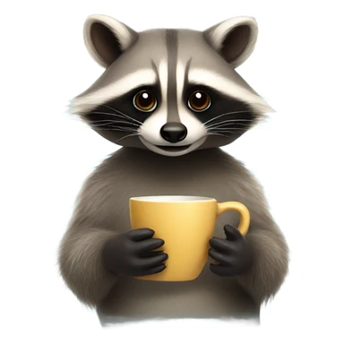 Raccoon holding a cup of coffee sticker