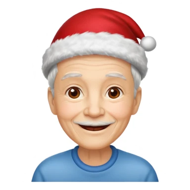 elderly with red xmas hat sticker