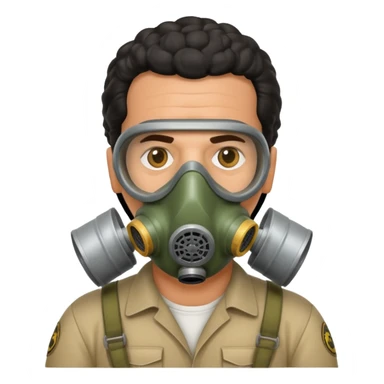 pablo escobar wearing a gas mask sticker