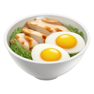 chicken rice bowl with two eggs sticker