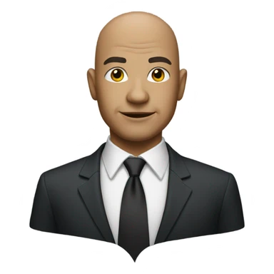 bald man in formal attire sticker