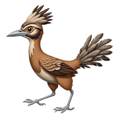realistic roadrunner bird emoji, running sticker