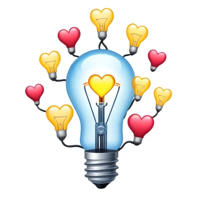 Hearts and light bulbs streaming veryically sticker