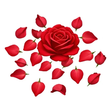 Rose petals falling from a rose sticker