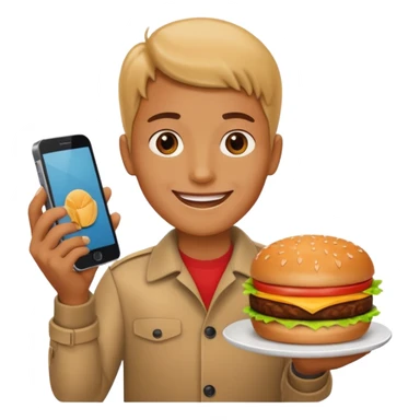 ordering a hamburguer on the phone sticker