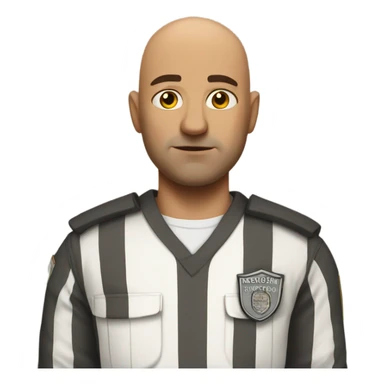 Bald man in jail sticker