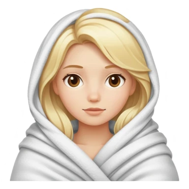 Blonde girl wrapped in blanket sticker