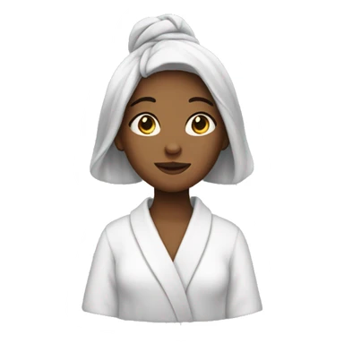 Girl with bathrobe in hair  sticker