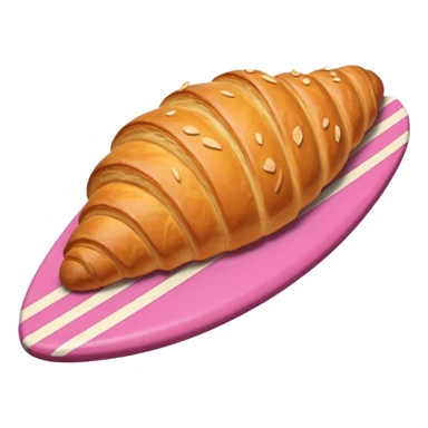  Croissant bread on the pink surfboard sticker