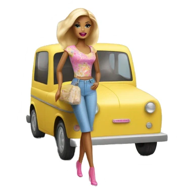 Barbie arriving at auntie house sticker