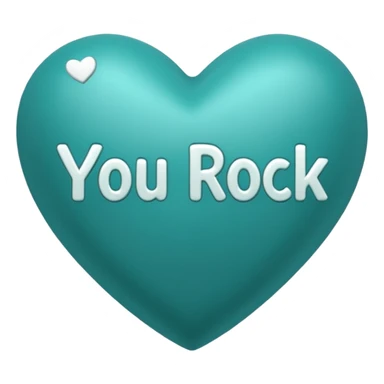 Teal heart with You Rock! wording sticker