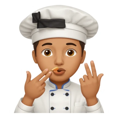 Chef with pinched fingers and kissing lips emoji sticker