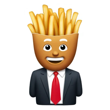 Trump holding McDonald's french fries sticker