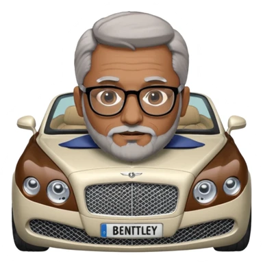 Abid abedi as Principalwith his Bentleyo ilder indian man with glasses and graying hear and beard sticker