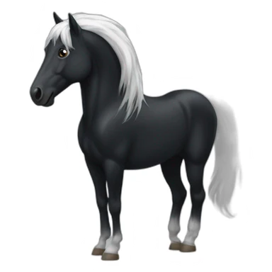 black horse with white hair sticker