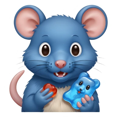 raton comiendo gomita azul sticker