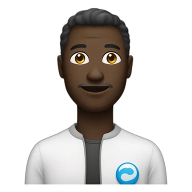 un homme noire avec un liquide blanc sur une partie du   visage sticker