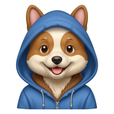 Dog wearing a hoodi sticker