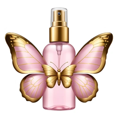 Light pink body mist bottle with gold butterflies  sticker