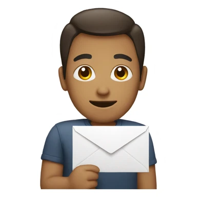 person holding stamped envelope sticker