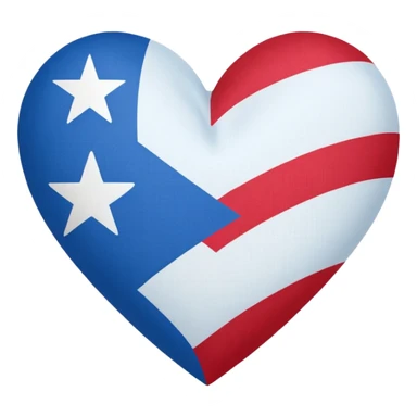Puerto rico flag in shape of a heart sticker