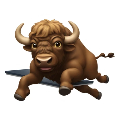 Buffalo Jumping through a folding table sticker