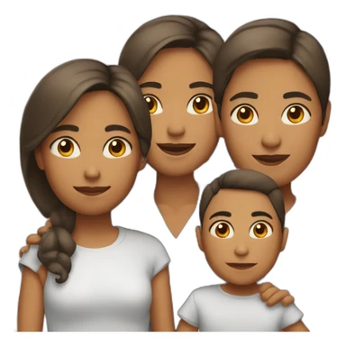 Mamá, hija, hijo sticker