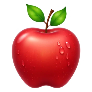 Cinematic Realistic Apple Emoji, Fresh and vibrant, with a crisp, red skin glistening with droplets of water. The smooth, shiny surface catches the light, while the green stem adds a natural touch. Soft glowing outline, capturing the essence of health, sweetness, and freshness in a crisp apple! sticker