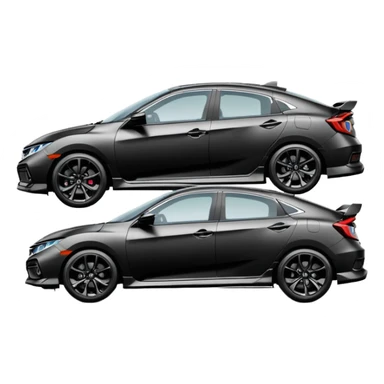 Make an emoji of a 2024 Honda civic sport with a black exterior with no added color  sticker