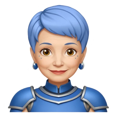 Elderly Tattooed Knights female, with short hair, blue armour sticker