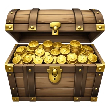 treasure chest with gold coins sticker