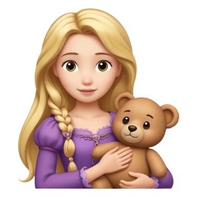 Rapunzel holding a teddy bear sticker