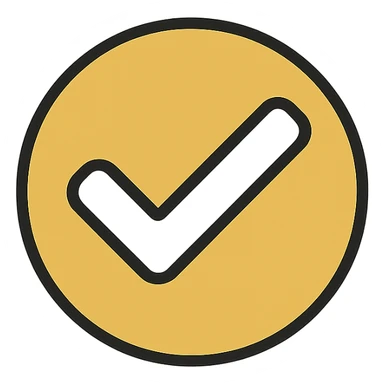 a simple and clear symbol representing 'yes', positive and affirmative, modern style, main colors white and gold, no background sticker