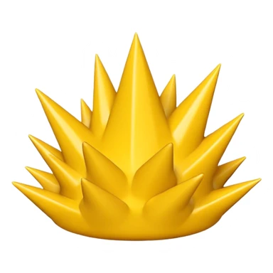 Compact iOS‑style 3D emoji: plain jagged burst (10 spikes), bright yellow, smooth shading, thin darker edge; no characters or pictograms sticker