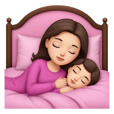 brunette-girl-in-pink-bed-sleeping-pretty-eyelashes-light-skin sticker