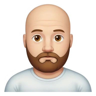 bald heavyset white man with brown beard sticker