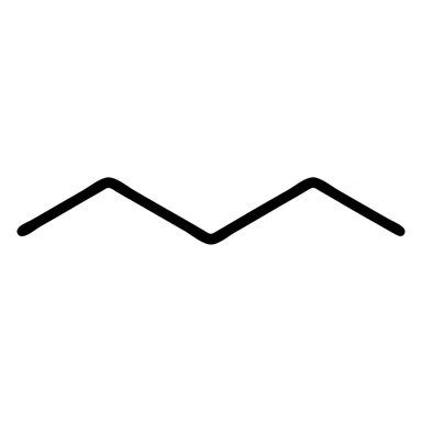 simple line drawing of a linear alkane, structural formula style sticker