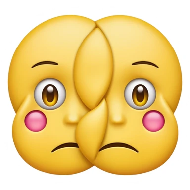 two emojis not happy stuck together no pink cheeks sticker