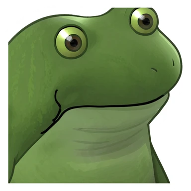 light pink tulip bouquet, green bufo frog meme style sticker