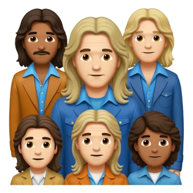 70s 80s men with long hair style  sticker