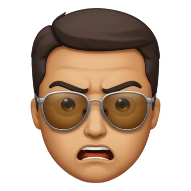 Angry face with sun glasses sticker