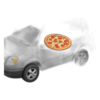 Pizza delivery in grey car sticker
