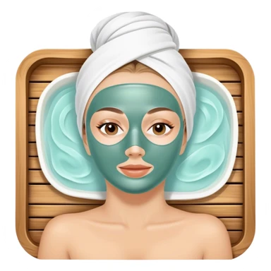 White lady with face mask spa beauty full face relaxing sticker