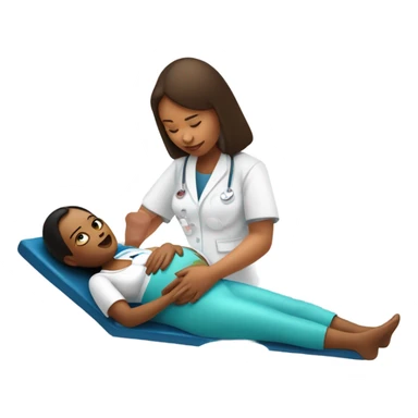 pregnant women with blood testing sticker