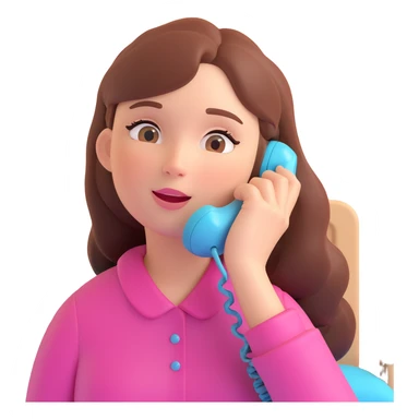 girl talking on phone bedroom background, close up pose sticker
